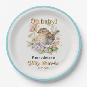 Schattige Little Sparrow Spring Baby shower Pap Papieren Bordje