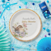 Schattige Little Sparrow Spring Baby shower Papieren Bordje (Feest)