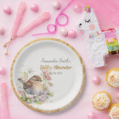 Schattige Little Sparrow Spring Baby shower Papieren Bordje (Feest)