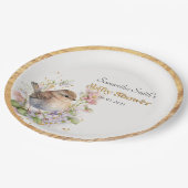 Schattige Little Sparrow Spring Baby shower Papieren Bordje (Gekanteld)