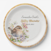 Schattige  Little Sparrow Spring Baby shower Papieren Bordje (Voorkant)