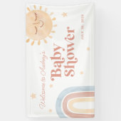 Schattige Little Sun & Rainbow Baby shower Welkom Spandoek (Verticaal)