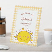 Schattige Little Sunshine Kids Verjaardagsfeest We Reclamebord Met Voetstuk (Insitu)