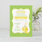 Schattige Little Sweetie Banana Baby shower Kaart (Staand voorkant)