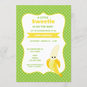 Schattige Little Sweetie Banana Baby shower Kaart