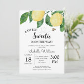 Schattige Little Sweetie Lemon Baby shower Kaart (Staand voorkant)
