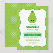 Schattige Little Sweetie Pear Baby shower Kaart (Voorkant / Achterkant)