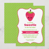 Schattige Little Sweetie Strawberry Baby shower Kaart (Voorkant / Achterkant)