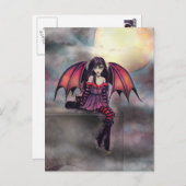 Schattige Little Vampire Fairy Art Briefkaart (Voorkant / Achterkant)