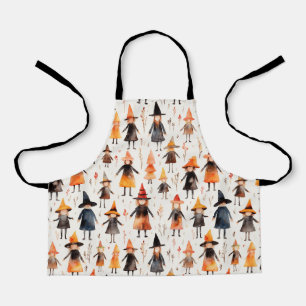 Schattige Little Witch Naadloos Patroon. Halloween Schort
