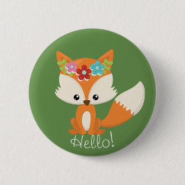 Schattige Little Woodland Fox Ronde Button 5,7 Cm