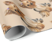 Schattige Little Yorkie Yorkshire Terrier Dier Cadeaupapier (Rol Hoek)