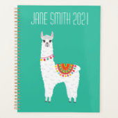 Schattige Llama alpaca blauw kleurrijk Planner (Voorkant)