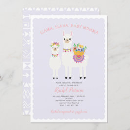 Schattige, Llama baby shower Kaart