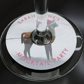 Schattige Llama Christmas Mocktail Party Wijnglas Wijnglaslabel