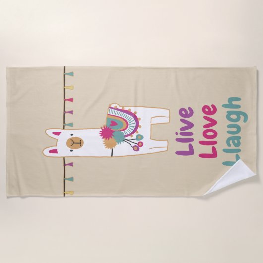 Schattige Llama Custom Design Strandlaken (Voorkant)