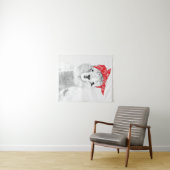 Schattige Llama die een Rode Bandana heeft Wandkleed (In Situ (horizontaal))