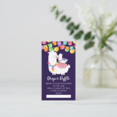 Schattige Llama Mama Baby shower Luier Raffle Tick Informatiekaartje (Staand voorkant)