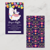 Schattige Llama Mama Baby shower Luier Raffle Tick Informatiekaartje (Voorkant / Achterkant)