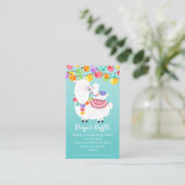 Schattige Llama Mama Baby shower Luier Raffle Tick Informatiekaartje (Staand voorkant)