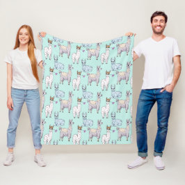 Schattige Llama Pattern op Groen Fleece Deken