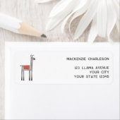 Schattige Llama retouradres Etiket (Insitu)