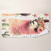  Schattige Llama Waterverf Badhanddoek (Badhanddoek)