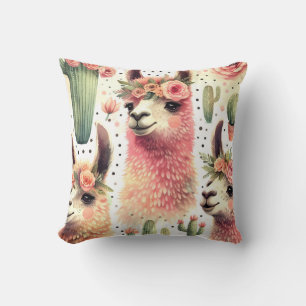 Schattige Llama Waterverf Kussen