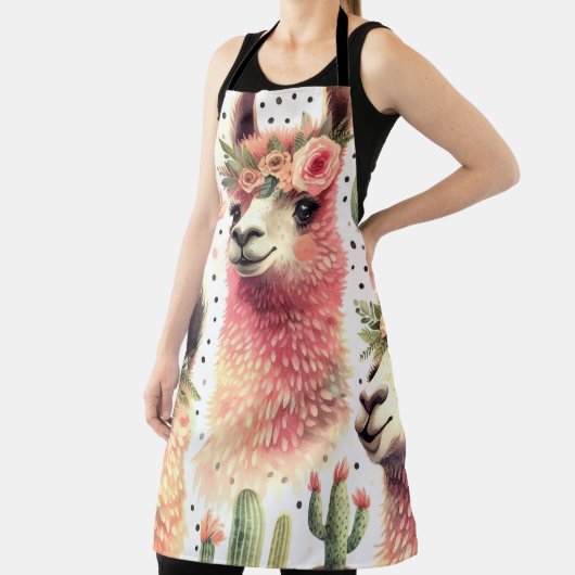  Schattige Llama Waterverf Schort (Insitu)