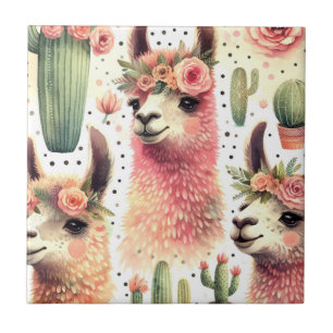Schattige Llama Waterverf Tegeltje
