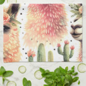 Schattige Llama Waterverf Theedoek (Gevouwen)