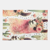 Schattige Llama Waterverf Theedoek (Horizontaal)