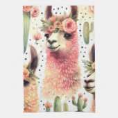  Schattige Llama Waterverf Theedoek (Verticaal)