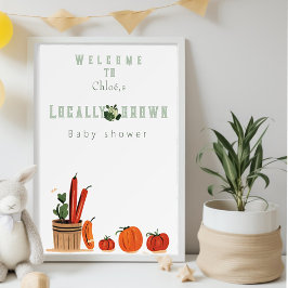Schattige Lokaal geteeld baby shower Poster