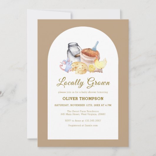 Schattige lokaal geteeld Boerderij Chicken Mouse B Kaart (Voorkant)