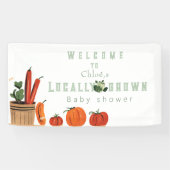 Schattige Lokaal geteeld Boerenmarkt baby shower Spandoek (Horizontaal)