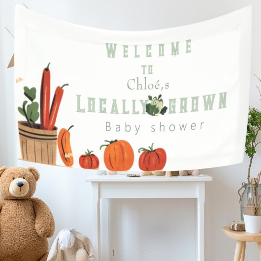 Schattige Lokaal geteeld Boerenmarkt baby shower Spandoek
