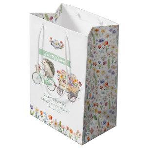 Schattige lokaal geteeld egel bloemenBaby shower Medium Cadeauzakje