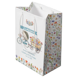 Schattige lokaal geteeld egel bloemenBaby shower Medium Cadeauzakje
