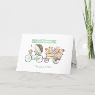 Schattige lokaal geteeld egel spring Baby shower Bedankkaart