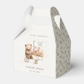 Schattige lokaal geteeld Teddy Floral Cart Baby sh Bedankdoosjes (Achterkant)