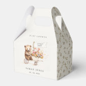 Schattige lokaal geteeld Teddy Floral Cart Baby sh Bedankdoosjes (Voorkant Zijde)