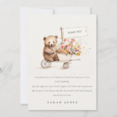 Schattige lokaal geteeld Teddy Floral Cart Baby sh Bedankkaart (Voorkant)