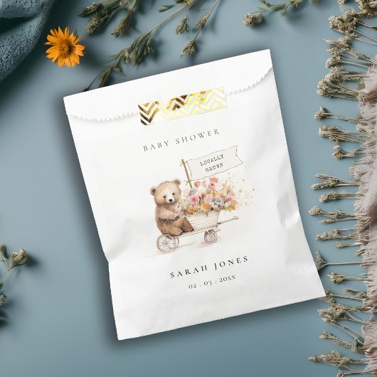 Schattige lokaal geteeld Teddy Floral Cart Baby sh Bedankzakje