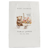 Schattige lokaal geteeld Teddy Floral Cart Baby sh Medium Cadeauzakje (Voorkant)