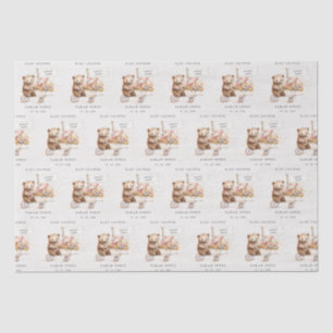 Schattige lokaal geteeld Teddy Floral Cart Baby sh Tissuepapier