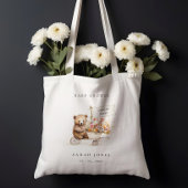 Schattige lokaal geteeld Teddy Floral Cart Baby sh Tote Bag