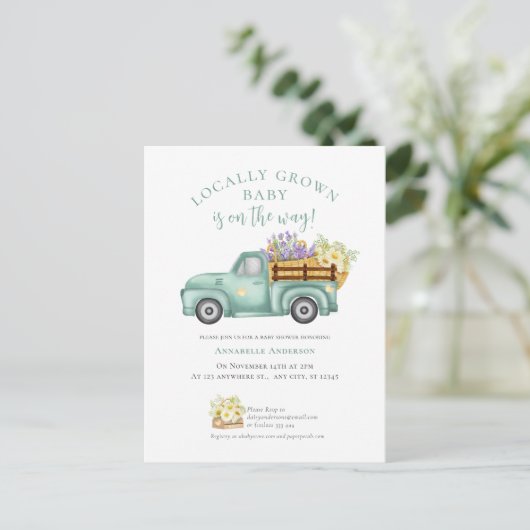 Schattige lokaal geteeld waterverf neutraal Baby s Briefkaart (Staand voorkant)