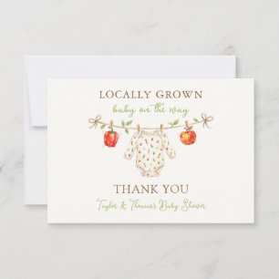 Schattige Lokale Baby Shower  Bedankkaart