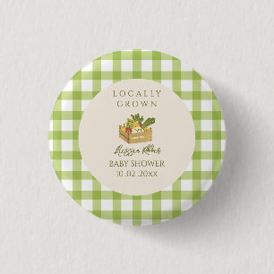 Schattige Lokale Boeren Groenten Baby Shower Ronde Button 3,2 Cm